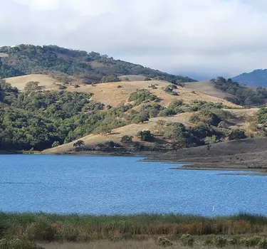 A look at the Calero Reservoir and foothills of Almaden Valley
