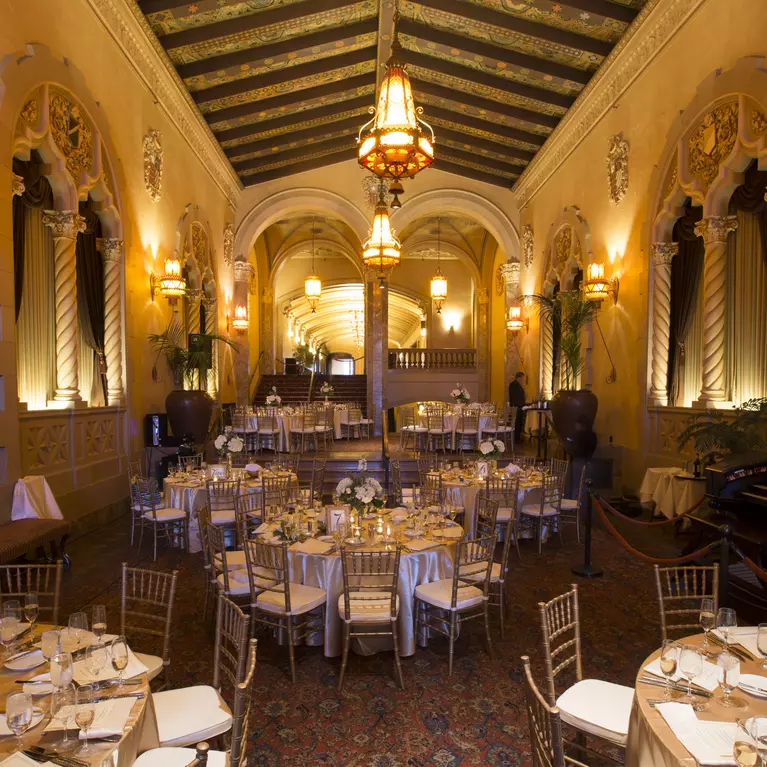 California Theatre Lobby set for banquet